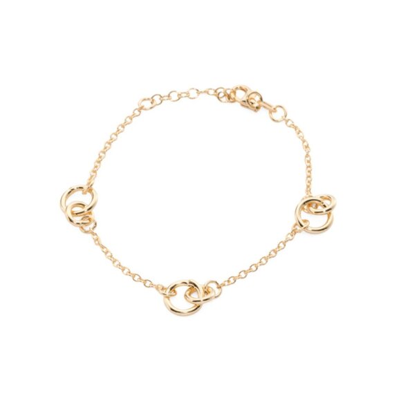 MILOR SILVERItaly 18kt Gold Plated Sterling Silver Round Link Bracelet